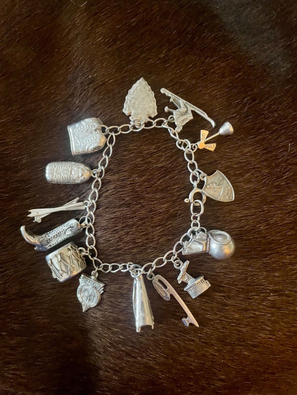 Sterling Silver Charm Bracelet, Vintage - Picture 2 of 2